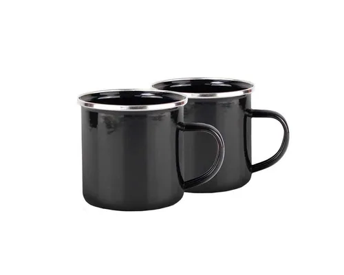 Camping-Becher MICHELINO Set 350 ml 1 Stück 2-tlg. ca. 9 x 8 cm Schwarz