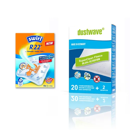 lies‑Staubsaugerbeutel passend für Swirl R22 / Dustwave D79 – 2–40 Beutel