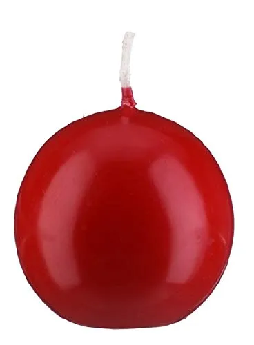 Kugelkerzen Klarlack - hochglänzend Rot Ø 10 cm, 4 Stück - Spitzkerzen, handveredelte, hochglänzende Kugelkerzen in Rot, ideal für besondere Anlässe und stimmungsvolle Dekoration.
