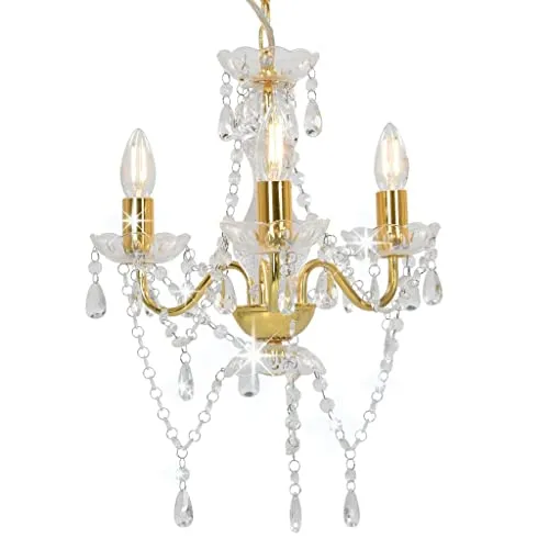 vidaXL Kronleuchter mit Perlen in gold von vidaXL