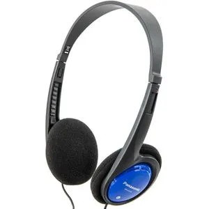 Panasonic RP-HT010E-A - Leichte Bügelkopfhörer mit 1,2m Kabellänge, 3,5-mm Klinkenstecker, klarer Sound und stylisches blaues Design