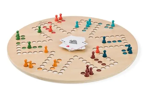 Mensch ärgere dich nicht! - Gänsespiel und Ludo aus Holz - Gesellschaftsspiel für die ganze Familie, fördert strategisches Denken und ist ideal für gemütliche Spieleabende. Doppelte Unterhaltung mit zwei klassischen Spielen in einem Set!