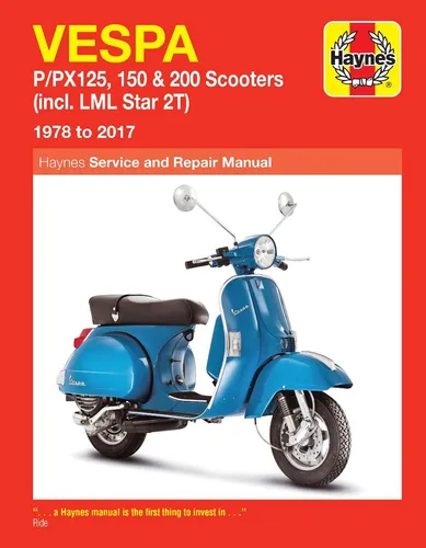 Vespa P/PX125 150 & 200 Scooters (78-17) - Haynes Publishing - Taschenbuch über Vespa P/PX125 150 & 200 Scooters, ideal für Liebhaber und Schrauber, bietet umfassende Anleitungen und Tipps.