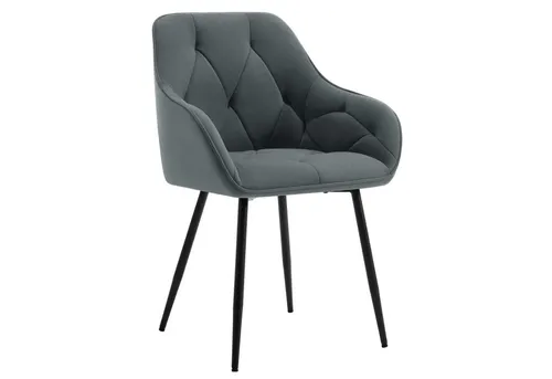 WOLTU Esszimmerstuhl - Ergonomischer Sessel aus Samt mit Metallbeinen, Dunkelgrau - Esszimmerstuhl mit hochwertigem Samtbezug und stabilen Metallbeinen, bietet optimalen Sitzkomfort und ist bis 150 kg belastbar. Ideal für jeden Raum!