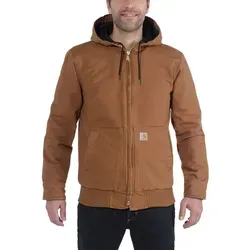 Carhartt® Duck Active Jacke mit Kapuze 104050 - carhartt® brown - XL - Funktionsjacke aus robustem Baumwollcanvas, ideal für Outdoor-Aktivitäten. Mit verstellbarer Kapuze, mehreren Taschen und Windstopper für optimalen Schutz.