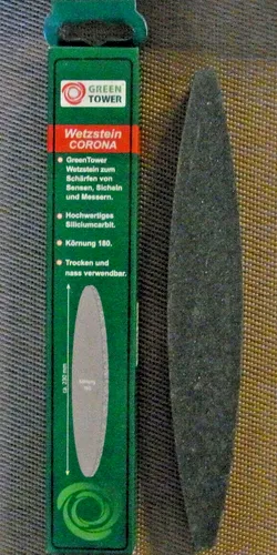 Wetzstein zum Schärfen  Sensen Sicheln Messern ca.23 cm Körnung 180 Green Tower