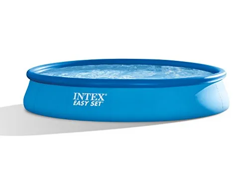 Intex Easy Set Pool Set, blau, 457 x 457 x 84 cm - Swimmingpools – Einfacher Auf- und Abbau, ideal für Sommerabende mit der Familie, inkl. Filterpumpe für sauberes Wasser.