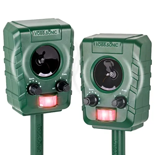 Doppelpack VOSS.sonic 1200 Ultraschall-Abwehr - Katzenschreck, Hundeschreck, effektive Tierabwehr