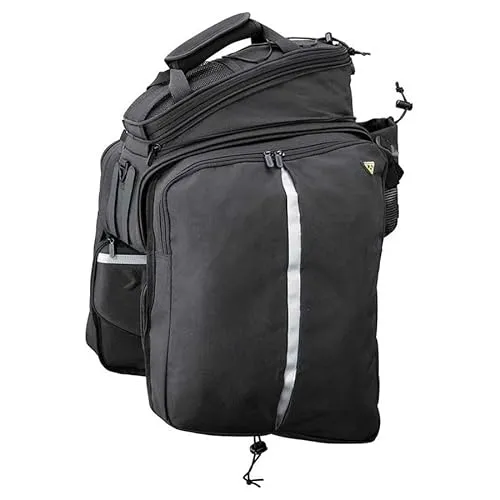 Topeak MTS TrunkBag DXP 2.0 Fahrradtasche - Wasserabweisend und erweiterbar - Fahrradtasche mit 19,4 L Volumen, wasserabweisend und ideal für Fahrradtouren. Mit seitlichen Packtaschen, Schultergurt und reflektierenden Elementen für mehr Sicherheit.