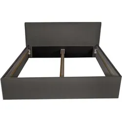 Halmon Schlafkomfort Polsterbett Schwarz 140x200 cm - Elegantes Polsterbett mit hohem Kopfteil und komfortabler Liegehöhe. Der Bezug aus Mikrofaser vereint Luxus und Pflegeleichtigkeit. FSC®-zertifiziertes Holz sorgt für Stabilität und Langlebigkeit. Ideal für jedes Schlafzimmer!