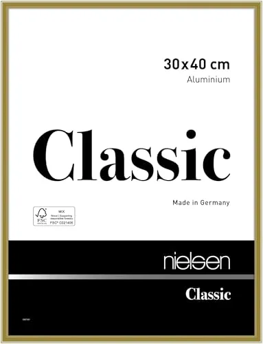 Alurahmen Classic 30x40 cm gold - Moderner Bilderrahmen aus Aluminium in Gold für 30x40 cm Fotos, ideal für jede Zimmergestaltung und verleiht Ihren Bildern einen eleganten Rahmen.