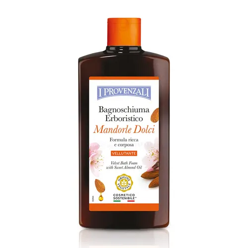 I Provenzali Schaumbad mit süssem Mandelöl 400 ml - 100% vegan - Schaumbad aus 100% veganen Inhaltsstoffen, mit pflegendem Mandelöl für ein entspannendes Badeerlebnis.