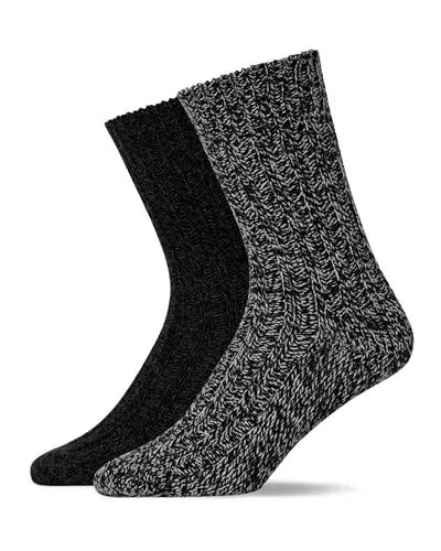 Snocks 2 Paar Wintersocken - Norweger Wollsocken für Damen & Herren - Crew-Socken für Damen, aus hochwertigen Materialien für warme und trockene Füße, ideal für drinnen und draußen – perfekt für kalte Tage!