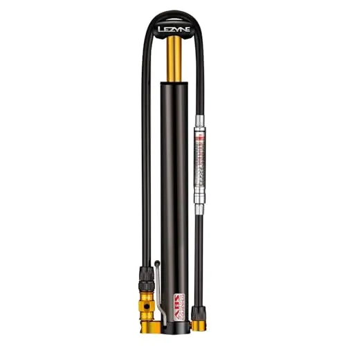 Lezyne Micro Floor Drive HVG Bodenpumpe - Luftpumpen mit ABS Wende-Gewinde-Ventilspanner, kompatibel mit Presta und Schrader, inklusive integriertem Messgerät für präzise Druckkontrolle.