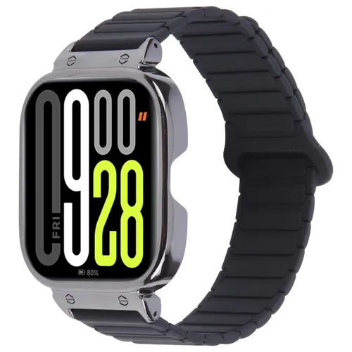 Produktbild Für Xiaomi Redmi Watch 5 / Watch 4 Silikon Armband mit Metall Gehäuse Schwarz