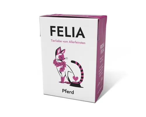 FRED & FELIA FELIA Pferd (10er Pack) - Nassfutter für Katzen, Monoprotein, getreidefrei - Hochwertiges Nassfutter für Katzen mit hohem Fleischanteil aus feinstem Muskelfleisch vom Pferd. Ohne Geschmacksverstärker und Zucker, mit besten Zutaten in Lebensmittelqualität – artgerecht und lecker!