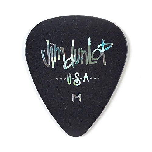 JIM DUNLOP Plektrum Genuine Celluloid Classic, 12 Stück, Schwarz, Medium