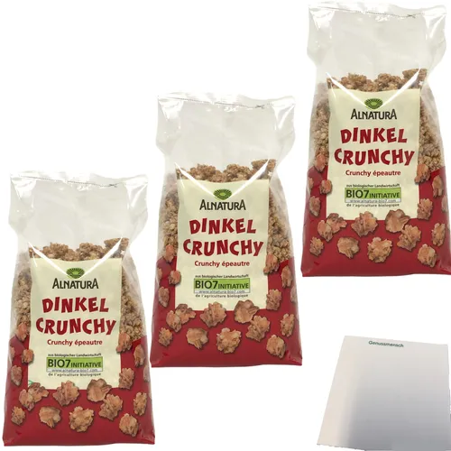 Alnatura Dinkel Crunchy (3x750g Packung) + usy Block von Alnatura