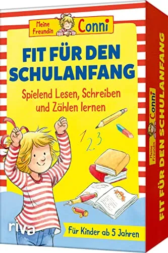 Meine Freundin Conni – Fit für den Schulanfang: Lernspiel für Kinder ab 5 Jahren - Kartenspiel, das spielerisch Lesen, Schreiben und Zählen fördert – ideal für einen erfolgreichen Schulstart!