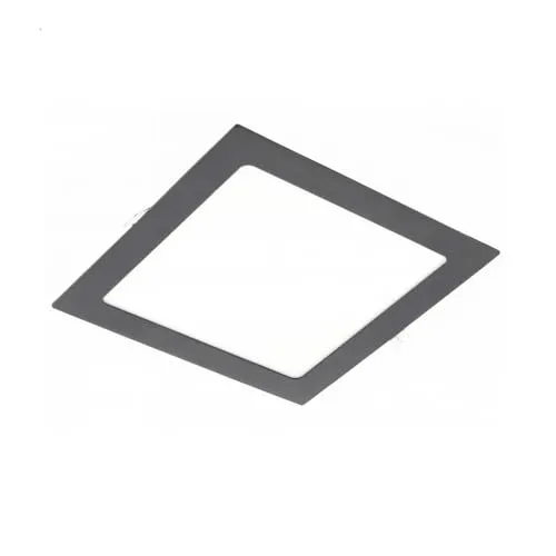 Watt Eckige LED Einbauleuchte slim Panele in schwarz|224 x 224 x 22mm (B. x L. x H.)|1520 Lumen|Warmweiß (3000 K) 18