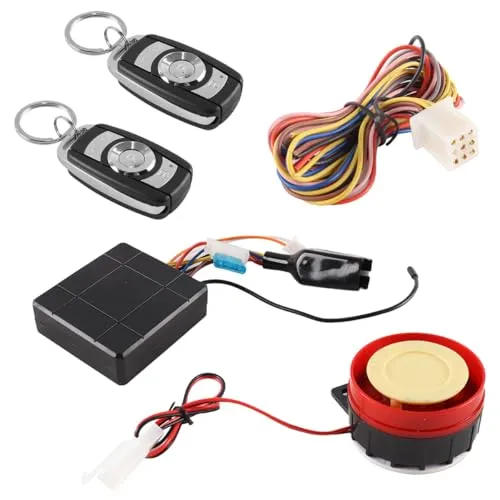 WANGCL Motorrad-Alarmanlage, Diebstahlsicherung, 12 V Universal, 125 dB, Motorstart mit Fernbedienung