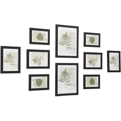 Bilderrahmen 10-er Set Fotorahmen - Vielseitiges 10-teiliges Set in schwarz, ideal zum Präsentieren Ihrer schönsten Erinnerungen in verschiedenen Größen. Perfekt für jeden Raum!