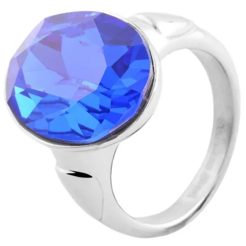 Akzent Eleganter Damenring aus Edelstahl Ring Silber blau Gr. 60
