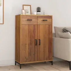 vidaXL Schuhschrank aus massivem Kiefernholz 75x40x110 cm - Ordnung für deine Schuhe! Dieser stilvolle Schuhschrank aus massivem Kiefernholz bietet viel Stauraum mit 2 Schubladen und 2 Fächern. Robuste Metallfüße sorgen für Stabilität und einen modernen Look.