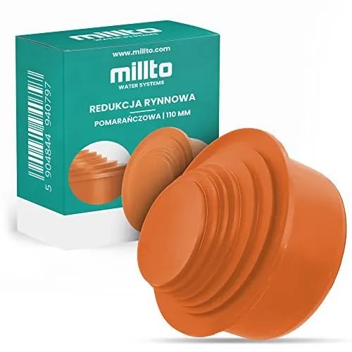 Millto™ Reduzierstück Reduzierverbinder Ø 110 mm DN 100 Orange Mehrstufig Ø 63-100 mm Reduzierstück Adapter Fallrohrfilter | Reduktion Rohrreduzierung Übergang Rinnenfallrohr Minderer