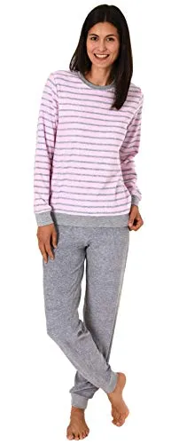 RELAX by Normann Damen Frottee Pyjama Langarm