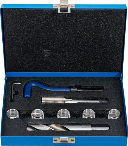 BGS Gewinde-Reparatursatz M18 x 1,5 - 9-tlg. - Praktischer Gewinde-Reparatursatz für M18 x 1,5, ideal zur schnellen Instandsetzung beschädigter Gewinde. Perfekt für Heimwerker und Profis!