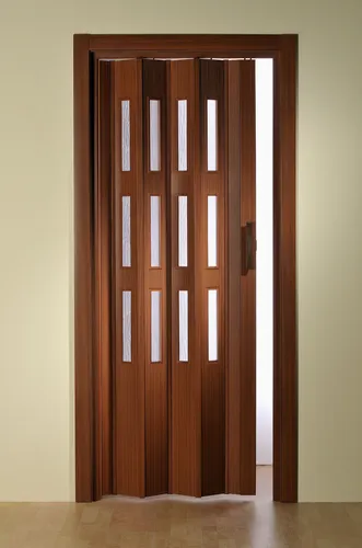 Falttür Luciana mahagoni mit 3 Fenstern in braun von HMExtrusion