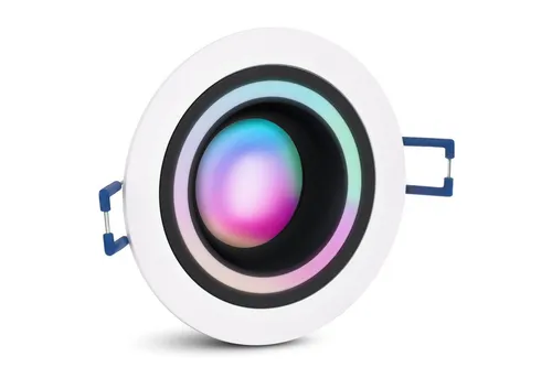 SSC-LUXon Matapo LED Einbaustrahler mit Smart Home GU10 RGBW - Strahler mit elegantem schwarz-weißem Design und smarten Funktionen. Dimmbar in RGB-Farben und Weißtönen, steuerbar über Smartphone und Sprachassistenten - für individuelles Licht in jedem Raum.