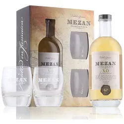 Mezan Extra Old Rum XO Jamaica 40% Vol. 0,7l in Geschenkbox mit Gläsern
