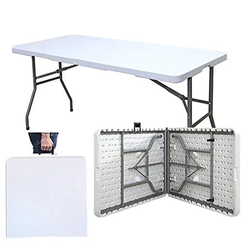 sogesfurniture Klapptisch Campingtisch Gartentisch Buffettisch Esstisch klappbar, mit Tragegriff aus Kunststoff, ideal für Camping, Garten, Buffets (HP-152CZ)