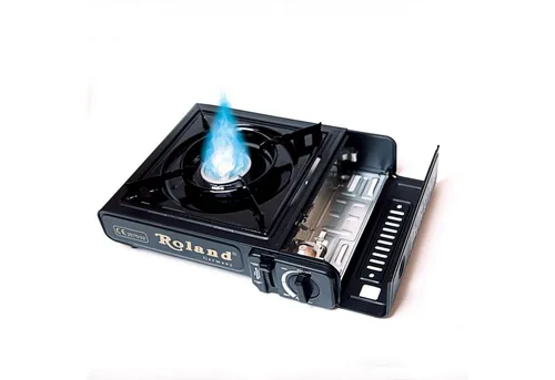 Roland Campingkocher Outdoor Gas Kocher mit 3 Gaskartuschen