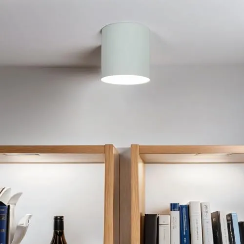 Moderne LED Wandleuchte ALLANA Weiß Metall 12W Ø35cm - Wandleuchten für indirekte Beleuchtung, ideal für Schlafzimmer oder Flur mit flachem, rundem Design und einer Lebensdauer von 50.000 Stunden.