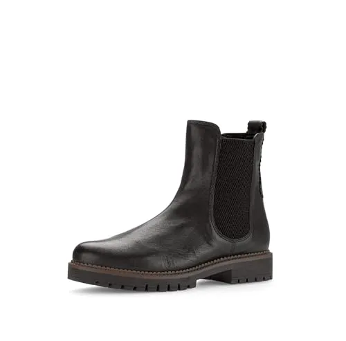 Gabor Damen Chelsea Boots - Komfortable Stiefeletten für Frauen - Wanderschuhe mit komfortabler Mehrweite (H) und flachem Absatz für optimalen Tragekomfort, ideal für Alltag und Freizeit.