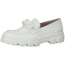 Paul Green Damen Leder-Mokassin in Weiß, Größe 40,5 - Damen Mokassins von Paul Green aus hochwertigem Leder, mit rutschhemmender Sohle und eleganter Zierkette - perfekt für stilvolle Alltagslooks.