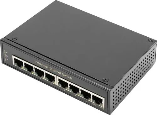 Digitus DN-651108 -FS- 8-Port Gigabit Switch - SPS-Ethernet & Kommunikation, leistungsstarker industrieller Switch mit automatischer Kabelerkennung und erweitertem Betriebstemperaturbereich von -40 °C bis +85 °C für anspruchsvolle Umgebungen.