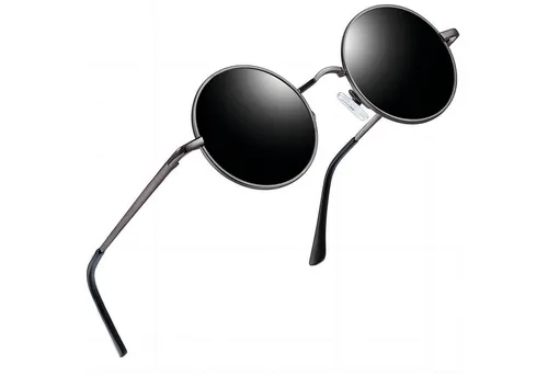 LuxusKollektion Retrosonnenbrille Sonnenbrille Rund Retro Polarisierte A05-grau Schwarz Wie die Bilder