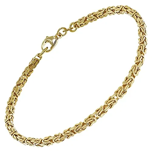 trendor Gliederarmband Königskette Silber 925 vergoldet - Elegantes Gliederarmband aus Sterlingsilber 925 mit starker Goldplattierung, ideal für Damen und Herren. Inklusive Mikrofaser-Pflegetuch, sicherer Karabiner-Verschluss, Made in Germany.