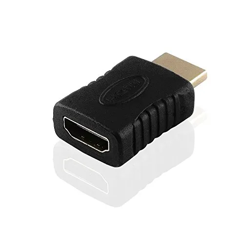 BestPlug 3cm HDMI Adapter Verbindungsstück, HDMI Stecker männlich auf HDMI Buchse Kupplung weiblich vergoldet, High Speed, geeignet für 3D HD FullHD UHD 4K, Schwarz