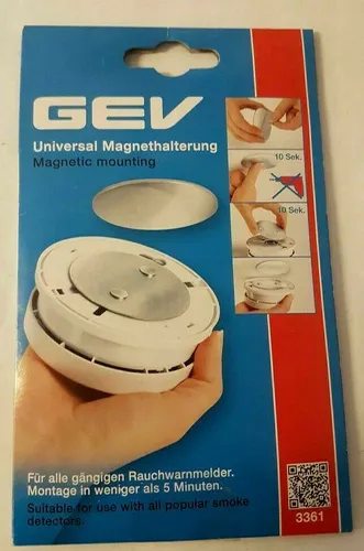 GEV Magnethalterung Universal Klebe Halterung für Rauchmelder 3361
