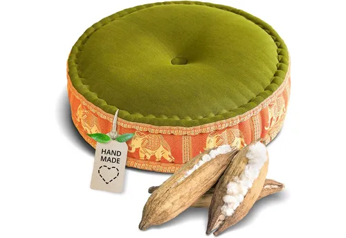 livasia Meditationskissen Zafukissen groß (Deluxe) - 45x15cm, Kapok, vegan, handgefertigt