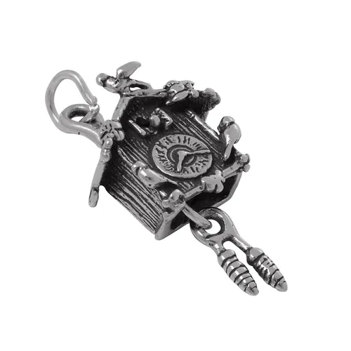 TheCharmWorks Sterlingsilber 3D Kuckucksuhr Anhänger | Silver Cuckoo Clock Charm