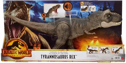 Mattel HDY55 - Jurassic World Dominion Tyrannosaurus Rex mit Sound, ca. 55 cm, beeindruckende Fress- und Kampfbewegungen für spannende Actionabenteuer