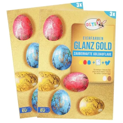 com-four® 6x Flüssige Eierfarben mit Goldfolie von COM-FOUR