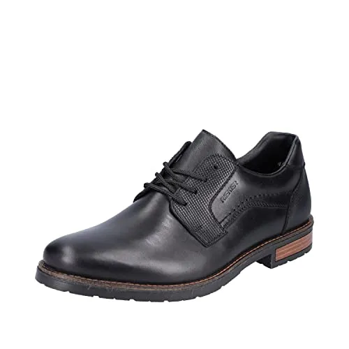 Rieker Herren Schnürer 14603-00 schwarz Gr. 43 - Herren-Schnürhalbschuhe aus hochwertigem Leder, mit bequemem Gummiverschluss für optimalen Tragekomfort.