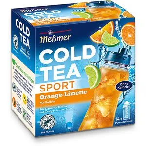 Meßmer Tee Cold Tea Sport Orange-Limette, 14 Pyramidenbeutel, 38,5g